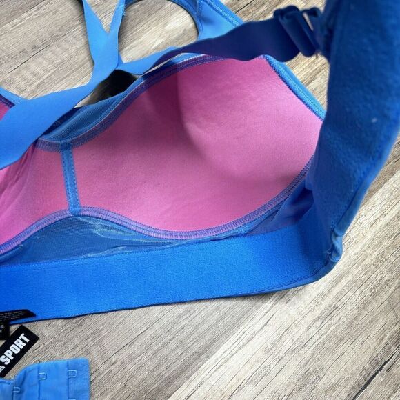 Victorias Secret Pink Active Ultimate Lightly Lined Sports Bra Blue Size MEDIUM - Picture 4 of 7